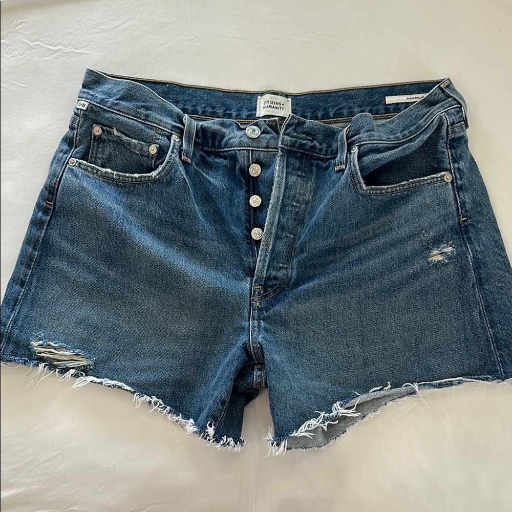 Citizens of Humanity distressed Hem button fly Shorts
